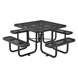 46" Square Coated Steel Table