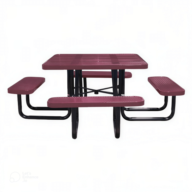 46' Square Perforated Coated Steel Table for School use