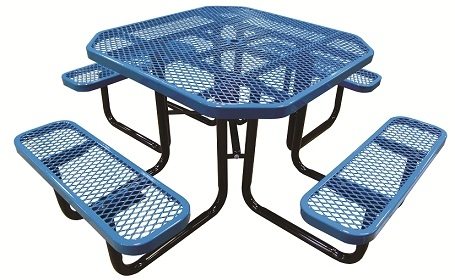 46 Octagonal Expanded Metal Table, Expanded Metal Patio Furniture