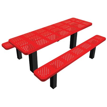 Permanent Mount Perforated Metal Picnic Table