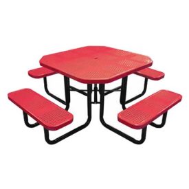 46" Octagonal Coated Steel Perforated Table for Schools