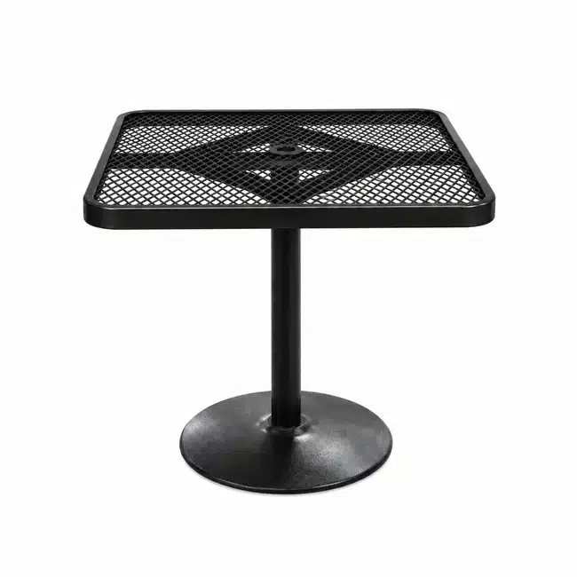 36 Square Pedestal Table – Expanded - Black 36" Square Pedestal Table - Expanded - Image 2