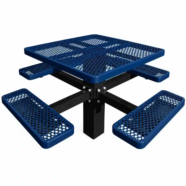 46 Single Post Square Table – Expanded - Navy 46" Single Post Square Table - Expanded - Image 5